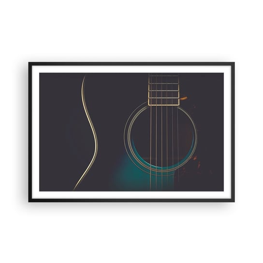 Obraz - Plakat - Chwila zanim zabrzmi - 91x61cm - Gitara Muzyka Struny - Foto Plakaty na ścianę w czarnej ramie - Plakat do Salonu Sypialni ARTTOR ARTTOR