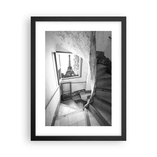 Obraz - Plakat - Co za widok! - 30x40cm - Miasto Wieża Eiffla Paryż - Foto Plakaty na ścianę w czarnej ramie - Plakat do Salonu Sypialni ARTTOR ARTTOR