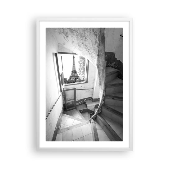 Obraz - Plakat - Co za widok! - 50x70cm - Miasto Wieża Eiffla Paryż - Nowoczesny modny obraz Plakat rama biała ARTTOR ARTTOR