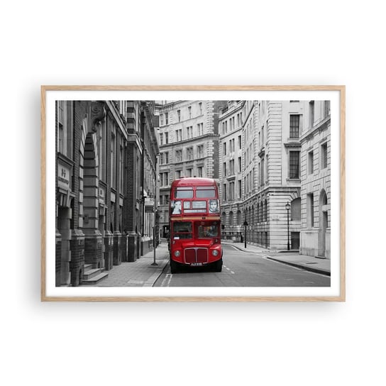Obraz - Plakat - Codzienność nie musi być szara - 100x70cm - Miasto Londyn Architektura - Foto Plakaty w ramie koloru jasny dąb do Salonu Sypialni ARTTOR ARTTOR