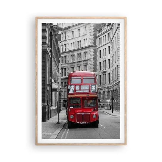 Obraz - Plakat - Codzienność nie musi być szara - 70x100cm - Miasto Londyn Architektura - Foto Plakaty w ramie koloru jasny dąb do Salonu Sypialni ARTTOR ARTTOR