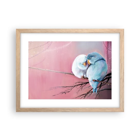 Obraz - Plakat - Cóż tu dodać?… - 40x30cm - Ptaki Natura Sztuka - Foto Plakaty na ścianę w ramie jasny dąb - Plakat do Salonu Sypialni ARTTOR ARTTOR
