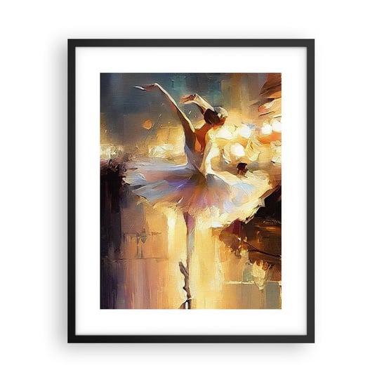 Obraz - Plakat - Cud na ulicy - 40x50cm - Baletnica Taniec Farba Olejna - Foto Plakaty w ramie koloru czarnego do Salonu Sypialni ARTTOR ARTTOR