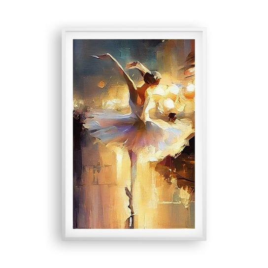 Obraz - Plakat - Cud na ulicy - 61x91cm - Baletnica Taniec Farba Olejna - Foto Plakaty na ścianę w ramie białej - Plakat do Salonu Sypialni ARTTOR ARTTOR