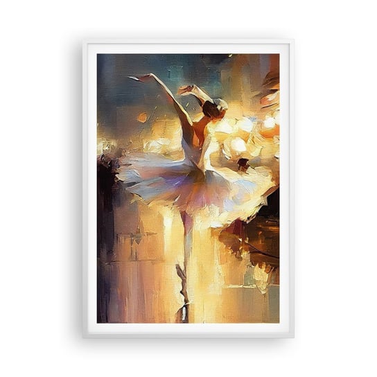 Obraz - Plakat - Cud na ulicy - 70x100cm - Baletnica Taniec Farba Olejna - Foto Plakaty w ramie koloru białego do Salonu Sypialni ARTTOR ARTTOR