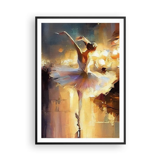 Obraz - Plakat - Cud na ulicy - 70x100cm - Baletnica Taniec Farba Olejna - Foto Plakaty w ramie koloru czarnego do Salonu Sypialni ARTTOR ARTTOR