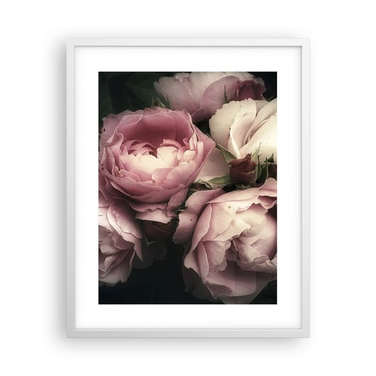 Obraz - Plakat - Czar belle epoque - 40x50cm - Kwiaty Piwonia Bukiet - Foto Plakaty w ramie koloru białego do Salonu Sypialni ARTTOR ARTTOR