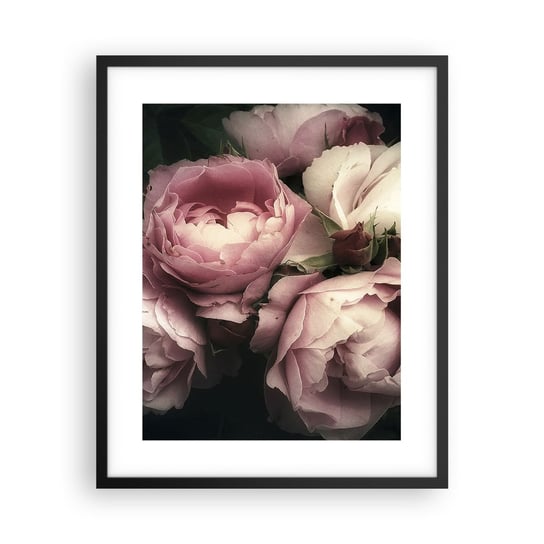 Obraz - Plakat - Czar belle epoque - 40x50cm - Kwiaty Piwonia Bukiet - Foto Plakaty w ramie koloru czarnego do Salonu Sypialni ARTTOR ARTTOR