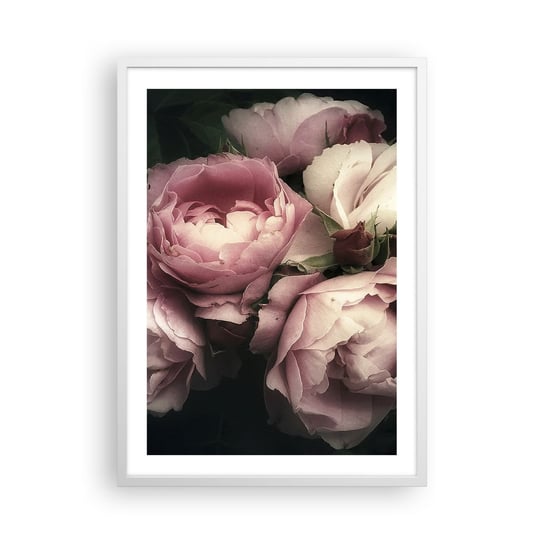 Obraz - Plakat - Czar belle epoque - 50x70cm - Kwiaty Piwonia Bukiet - Nowoczesny modny obraz Plakat rama biała ARTTOR ARTTOR