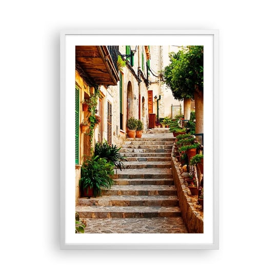 Obraz - Plakat - Czar hiszpańskich wakacji - 50x70cm - Hiszpania Miasto Architektura - Nowoczesny modny obraz Plakat rama biała ARTTOR ARTTOR