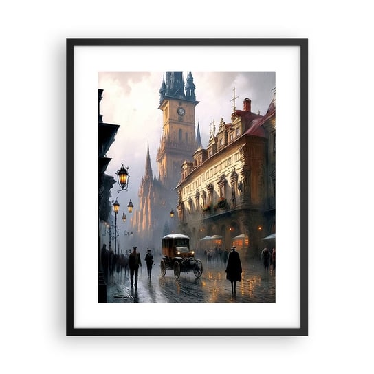 Obraz - Plakat - Czar praskiego wieczoru - 40x50cm - Stare Miasto Praga Historyczny - Foto Plakaty w ramie koloru czarnego do Salonu Sypialni ARTTOR ARTTOR