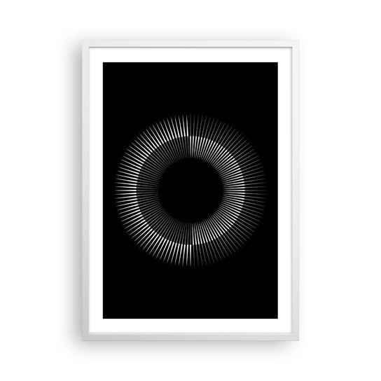 Obraz - Plakat - Czarne Słońce - 50x70cm - Ciemny Słońce Koło - Nowoczesny modny obraz Plakat rama biała ARTTOR ARTTOR