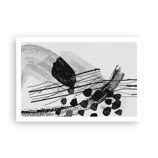 Obraz - Plakat - Czarno-biała abstrakcja organiczna - 91x61cm - Abstrakcja Nowoczesny Sztuka - Foto Plakaty na ścianę bez ramy - Plakat do Salonu Sypialni ARTTOR ARTTOR