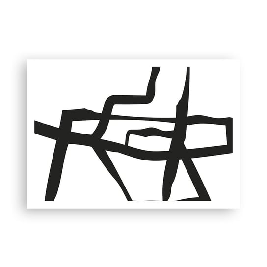 Obraz - Plakat - Czarno-biała konstrukcja - 100x70cm - Kreska Czarno-Biały Abstrakcjonizm - Foto Plakaty bez ramy na ścianę do Salonu Sypialni ARTTOR ARTTOR