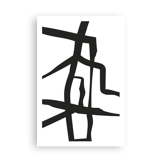 Obraz - Plakat - Czarno-biała konstrukcja - 61x91cm - Kreska Czarno-Biały Abstrakcjonizm - Foto Plakaty na ścianę bez ramy - Plakat do Salonu Sypialni ARTTOR ARTTOR