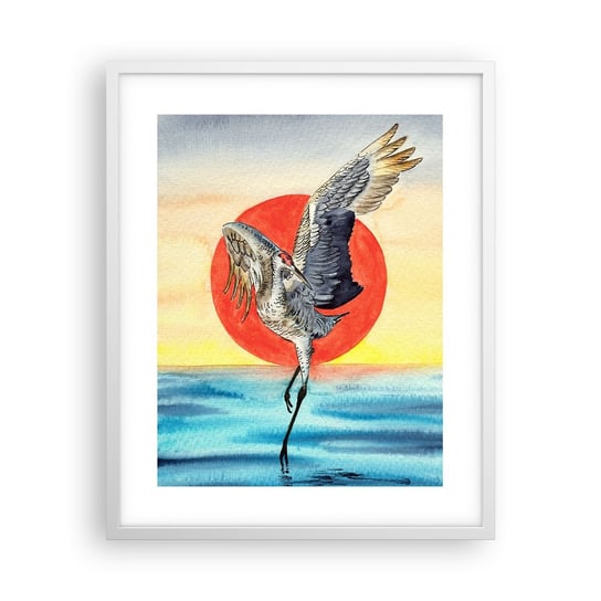 Obraz - Plakat - Czas wracać - 40x50cm - Ptak Słońce Japoński - Foto Plakaty w ramie koloru białego do Salonu Sypialni ARTTOR ARTTOR