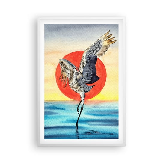 Obraz - Plakat - Czas wracać - 61x91cm - Ptak Słońce Japoński - Foto Plakaty na ścianę w ramie białej - Plakat do Salonu Sypialni ARTTOR ARTTOR