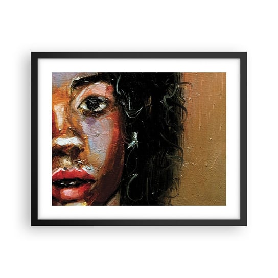 Obraz - Plakat - Czerń i blask - 50x40cm - Portret Kobiety Kobieta Afroamerykanka - Foto Plakaty w ramie koloru czarnego do Salonu Sypialni ARTTOR ARTTOR