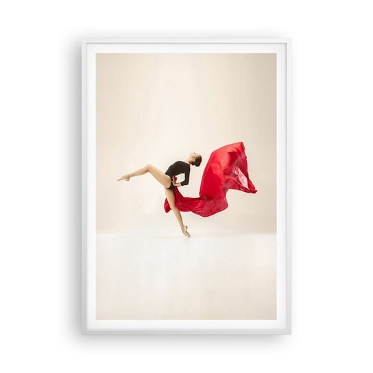 Obraz - Plakat - Czerwone i czarne - 70x100cm - Baletnica Taniec Balet - Foto Plakaty w ramie koloru białego do Salonu Sypialni ARTTOR ARTTOR