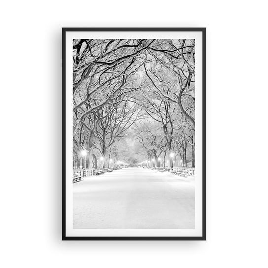 Obraz - Plakat - Cztery pory roku – zima - 61x91cm - Śnieg Zima Park - Foto Plakaty na ścianę w czarnej ramie - Plakat do Salonu Sypialni ARTTOR ARTTOR