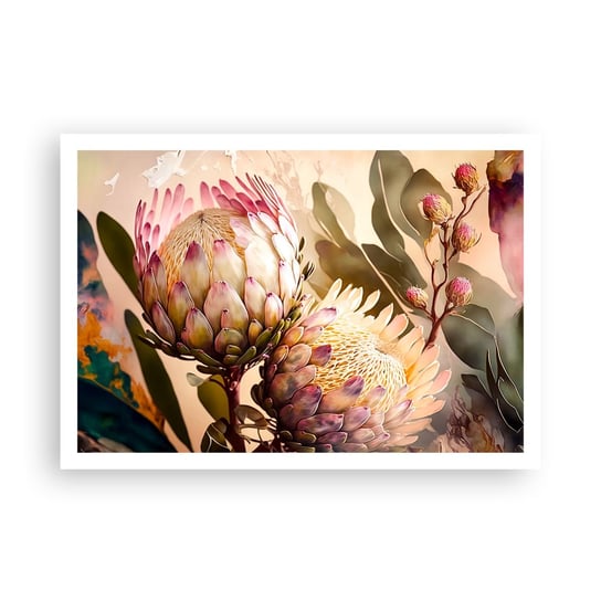 Obraz - Plakat - Czule objęte - 100x70cm - Kwiaty Rośliny Botanika - Foto Plakaty bez ramy na ścianę do Salonu Sypialni ARTTOR ARTTOR