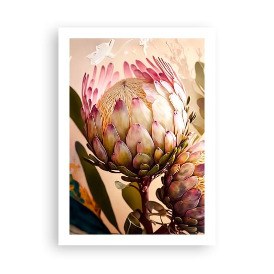 Obraz - Plakat - Czule objęte - 50x70cm - Kwiaty Rośliny Botanika - Nowoczesny modny obraz Plakat bez ramy do Salonu Sypialni ARTTOR ARTTOR