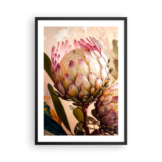 Obraz - Plakat - Czule objęte - 50x70cm - Kwiaty Rośliny Botanika - Nowoczesny modny obraz Plakat czarna rama ARTTOR ARTTOR