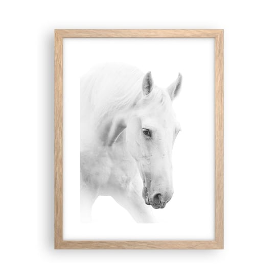 Obraz - Plakat - Czy to jest przyjaźń…? - 30x40cm - Konie Natura Zwierzęta - Foto Plakaty na ścianę w ramie jasny dąb - Plakat do Salonu Sypialni ARTTOR ARTTOR