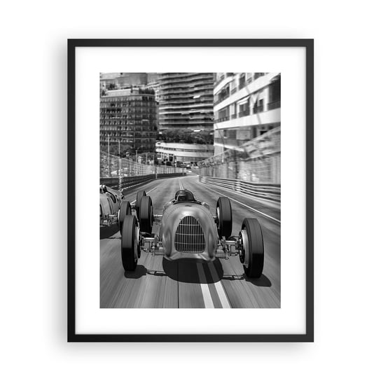Obraz - Plakat - Dawno temu w Monte Carlo - 40x50cm - Motoryzacja Wyścig Vintage - Foto Plakaty w ramie koloru czarnego do Salonu Sypialni ARTTOR ARTTOR