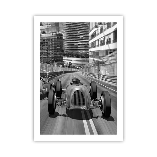 Obraz - Plakat - Dawno temu w Monte Carlo - 50x70cm - Motoryzacja Wyścig Vintage - Nowoczesny modny obraz Plakat bez ramy do Salonu Sypialni ARTTOR ARTTOR