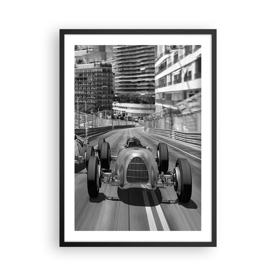 Obraz - Plakat - Dawno temu w Monte Carlo - 50x70cm - Motoryzacja Wyścig Vintage - Nowoczesny modny obraz Plakat czarna rama ARTTOR ARTTOR