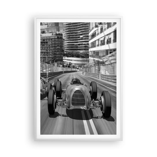 Obraz - Plakat - Dawno temu w Monte Carlo - 70x100cm - Motoryzacja Wyścig Vintage - Foto Plakaty w ramie koloru białego do Salonu Sypialni ARTTOR ARTTOR