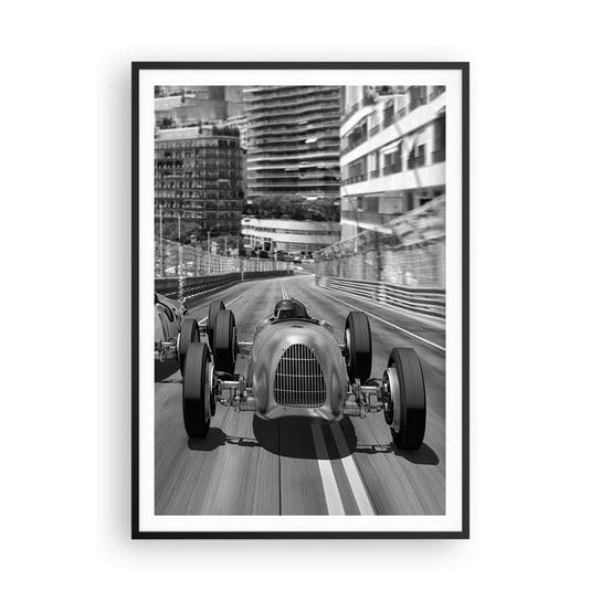 Obraz - Plakat - Dawno temu w Monte Carlo - 70x100cm - Motoryzacja Wyścig Vintage - Foto Plakaty w ramie koloru czarnego do Salonu Sypialni ARTTOR ARTTOR