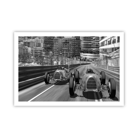 Obraz - Plakat - Dawno temu w Monte Carlo - 91x61cm - Motoryzacja Wyścig Vintage - Foto Plakaty na ścianę bez ramy - Plakat do Salonu Sypialni ARTTOR ARTTOR