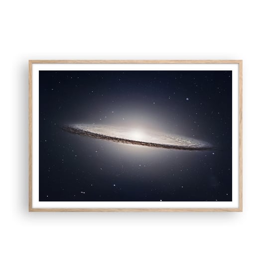 Obraz - Plakat - Dawno temu w odległej galaktyce… - 100x70cm - Galaktyka Kosmos Wszechświat - Foto Plakaty w ramie koloru jasny dąb do Salonu Sypialni ARTTOR ARTTOR