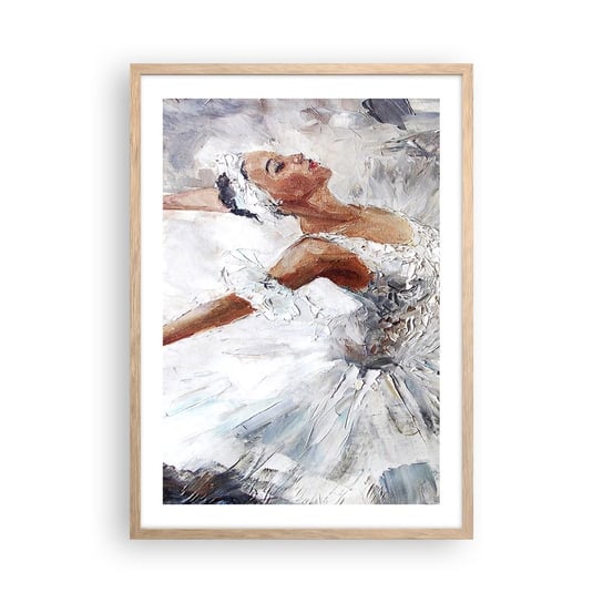 Obraz - Plakat - Delikatna i lekka jak tiul - 50x70cm - Baletnica Taniec Balet - Nowoczesny modny obraz Plakat rama jasny dąb ARTTOR ARTTOR