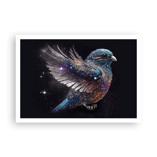 Obraz - Plakat - Diamentowy wróbel - 100x70cm - Ptak Magiczny Kosmos - Foto Plakaty bez ramy na ścianę do Salonu Sypialni ARTTOR ARTTOR