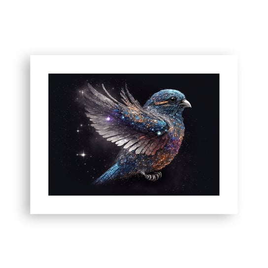 Obraz - Plakat - Diamentowy wróbel - 40x30cm - Ptak Magiczny Kosmos - Foto Plakaty na ścianę bez ramy - Plakat do Salonu Sypialni ARTTOR ARTTOR