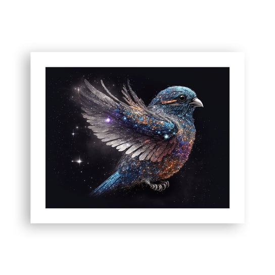 Obraz - Plakat - Diamentowy wróbel - 50x40cm - Ptak Magiczny Kosmos - Foto Plakaty bez ramy do Salonu Sypialni ARTTOR ARTTOR