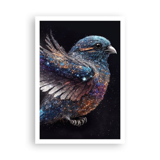 Obraz - Plakat - Diamentowy wróbel - 70x100cm - Ptak Magiczny Kosmos - Foto Plakaty bez ramy na ścianę do Salonu Sypialni ARTTOR ARTTOR