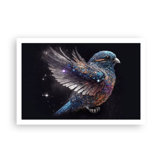 Obraz - Plakat - Diamentowy wróbel - 91x61cm - Ptak Magiczny Kosmos - Foto Plakaty na ścianę bez ramy - Plakat do Salonu Sypialni ARTTOR ARTTOR