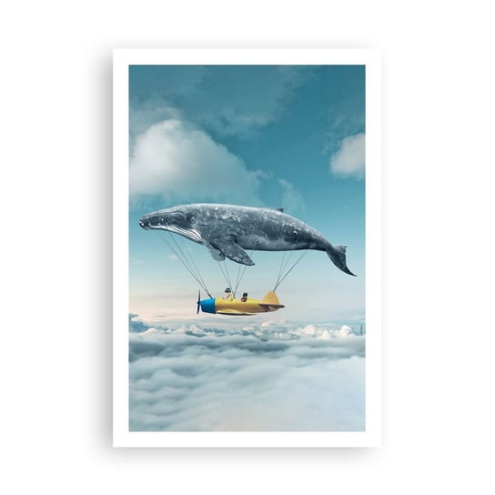 Obraz - Plakat - Dlaczego nie? - 61x91cm - Wieloryb Dzieci Samolot - Foto Plakaty na ścianę bez ramy - Plakat do Salonu Sypialni ARTTOR ARTTOR