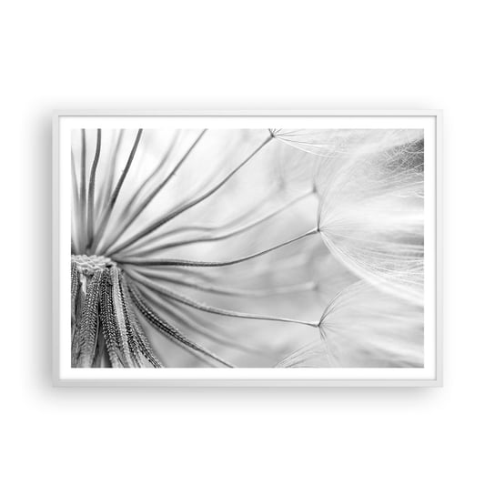 Obraz - Plakat - Dmuchawce, latawce - 100x70cm - Minimalizm Delikatny Kwiat - Foto Plakaty w ramie koloru białego do Salonu Sypialni ARTTOR ARTTOR