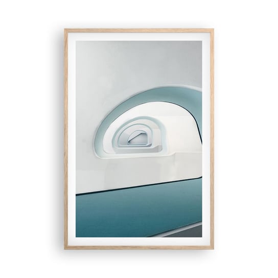 Obraz - Plakat - Do dna błękitu - 61x91cm - Abstrakcja 3D Sztuka - Foto Plakaty na ścianę w ramie jasny dąb - Plakat do Salonu Sypialni ARTTOR ARTTOR