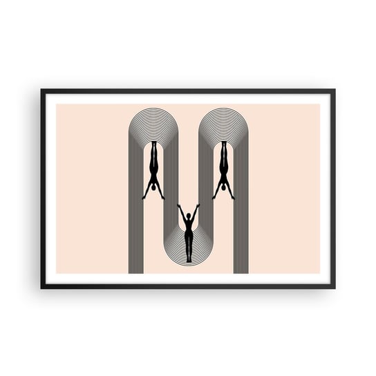 Obraz - Plakat - Do góry nogami - 91x61cm - Surrealizm Ciało Joga - Foto Plakaty na ścianę w czarnej ramie - Plakat do Salonu Sypialni ARTTOR ARTTOR