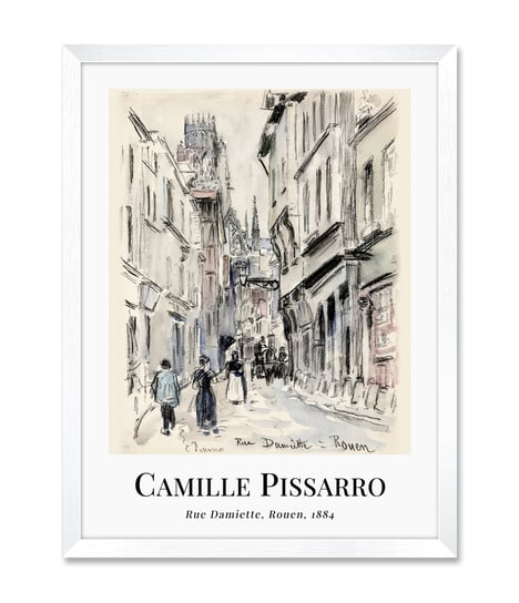Obraz plakat do salonu reprodukcja szkic ulica Francja stare miasto Camille Pissarro 32x42 cm iWALL studio