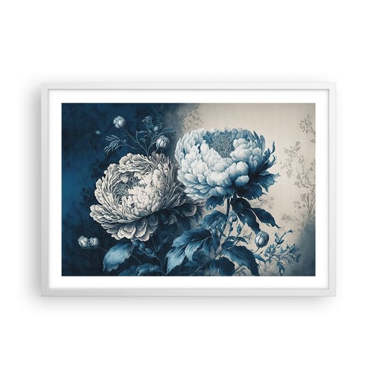 Obraz - Plakat - Dobrana para - 70x50cm - Kwiaty Klasyczny Rokoko - Nowoczesny modny obraz Plakat rama biała ARTTOR ARTTOR