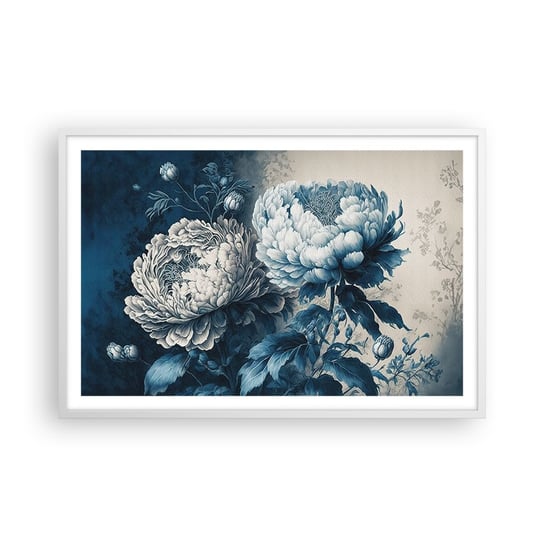 Obraz - Plakat - Dobrana para - 91x61cm - Kwiaty Klasyczny Rokoko - Foto Plakaty na ścianę w ramie białej - Plakat do Salonu Sypialni ARTTOR ARTTOR