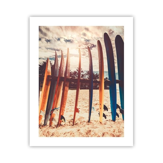 Obraz - Plakat - Dobranoc, do jutra - 40x50cm - Surfing Krajobraz Deska Surfingowa - Foto Plakaty bez ramy do Salonu Sypialni ARTTOR ARTTOR
