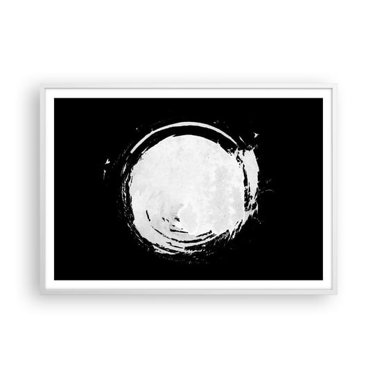 Obraz - Plakat - Dobre wyjście - 100x70cm - Koło Planeta Księżyc - Foto Plakaty w ramie koloru białego do Salonu Sypialni ARTTOR ARTTOR